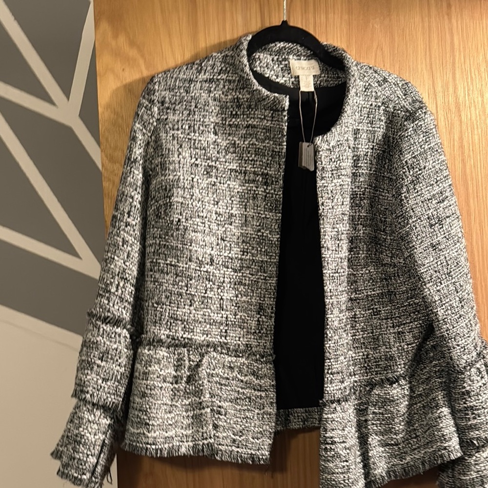 Chic Tweed Jacket - Black and White
